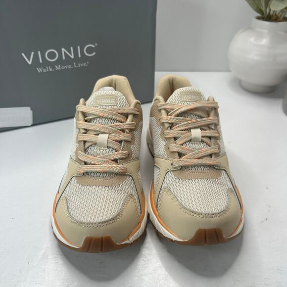 Vionic Tokyo Lightweight Sneakers Mesh Cream/Beige Orthotic Women 6.5 Wide NWB - Picture 2 of 10
